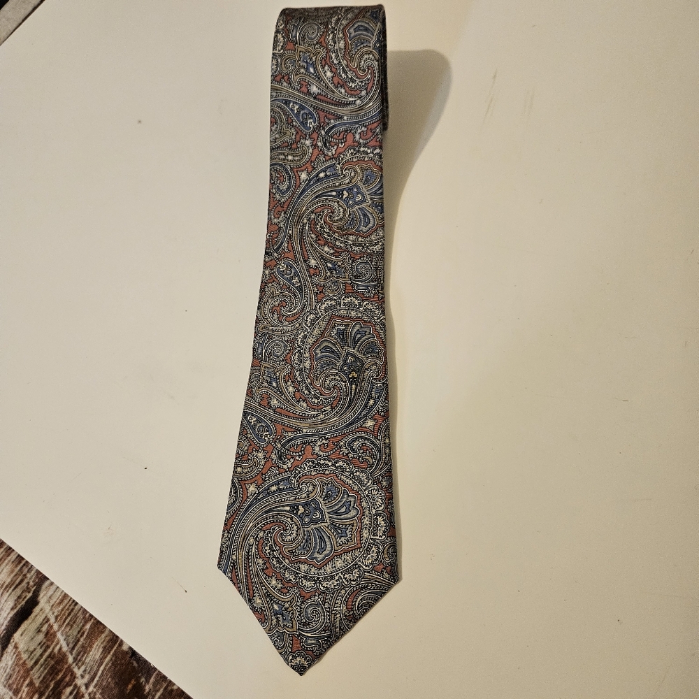 Christian Dior‎ Paisley Patterned Tie - Blue and Gray